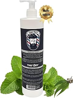 Loción afeitado para hombre de 500 ml - Loción ante-post afeitado Medicinal Shave - Pieles sensibles Reblandece el vello e hidrata la piel - Con Fusión de Mentol y Eucalipto.