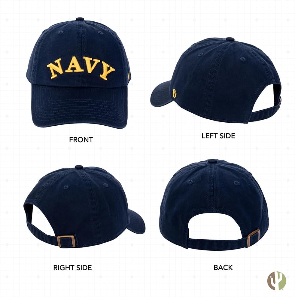 Desert Cactus United States Navy Baseball Hat US Brimmed Embroidered Cap Adjustable Cloth Strap Adult (Style B) - Image 3
