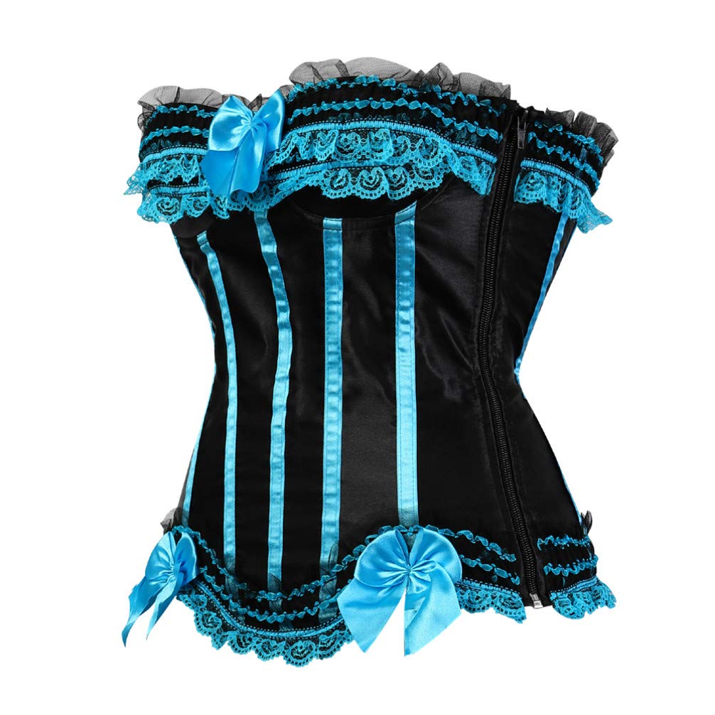Corset gothique rayé femme à laçage ajustable dos - 7