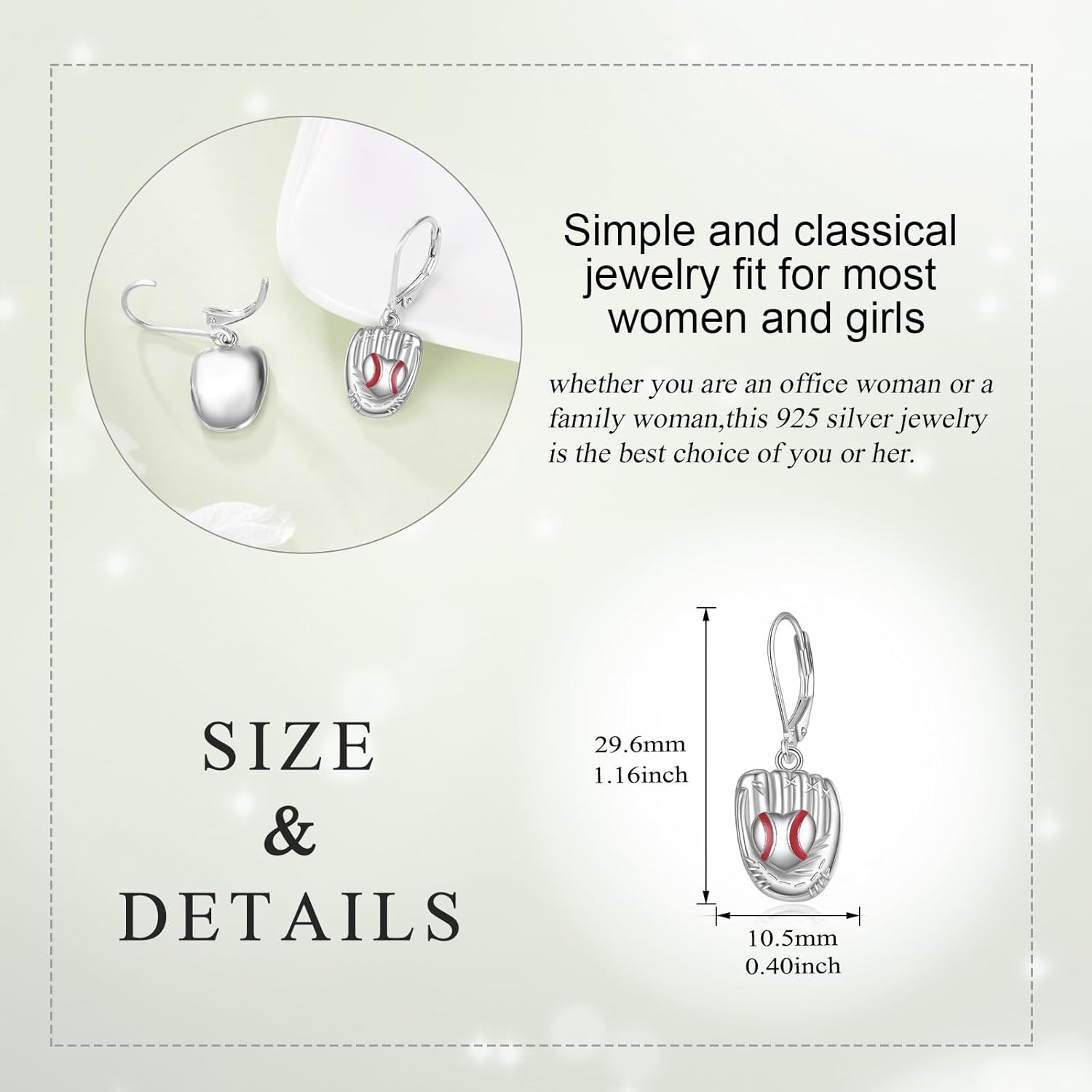 Ball Sports Earrings 925 Sterling Silver Soccer/Volleyball Dangle Drop Earrings Jewelry Gifts for Women - Image 5