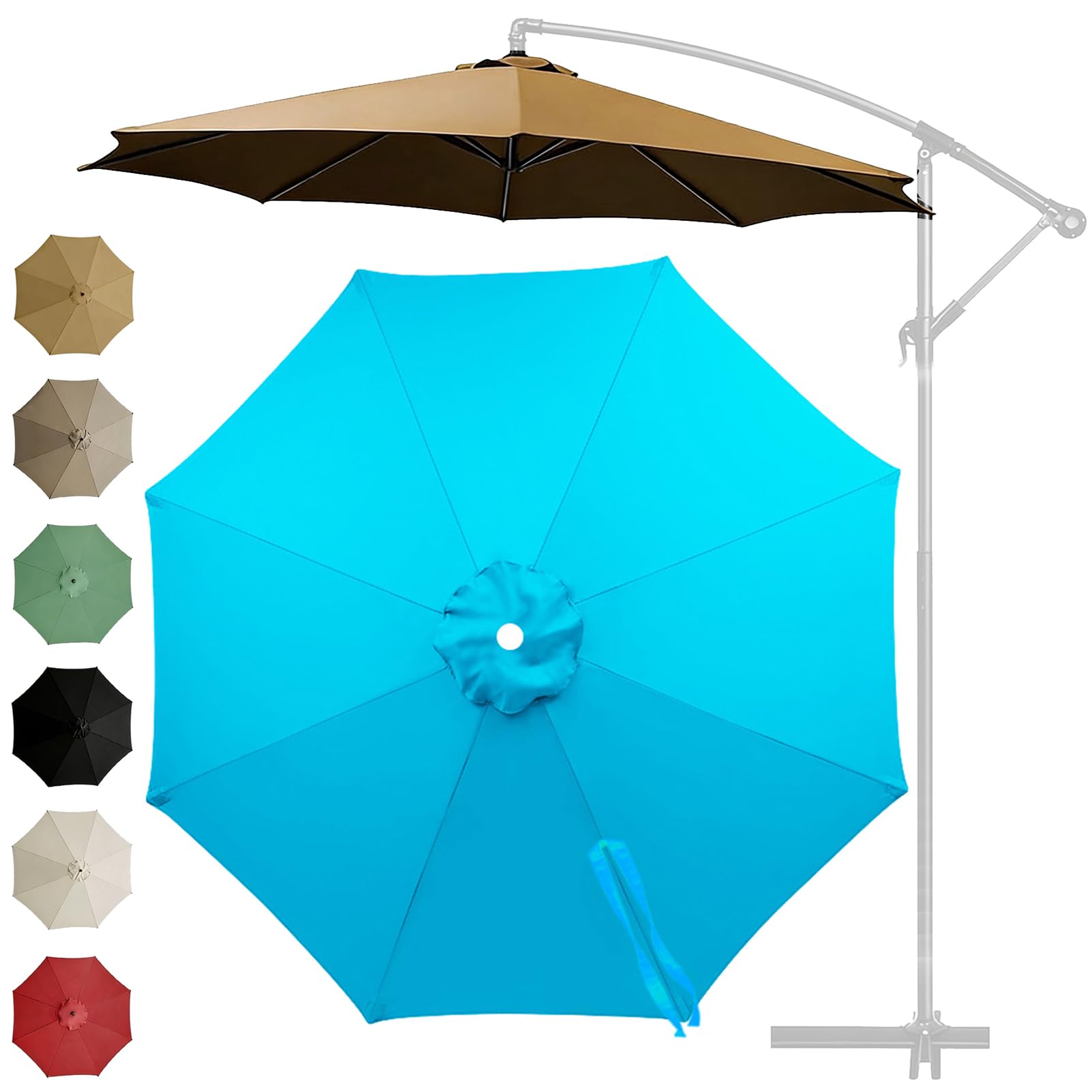 Toile de parasol de terrasse contre la décoloration et le vent 10 pieds