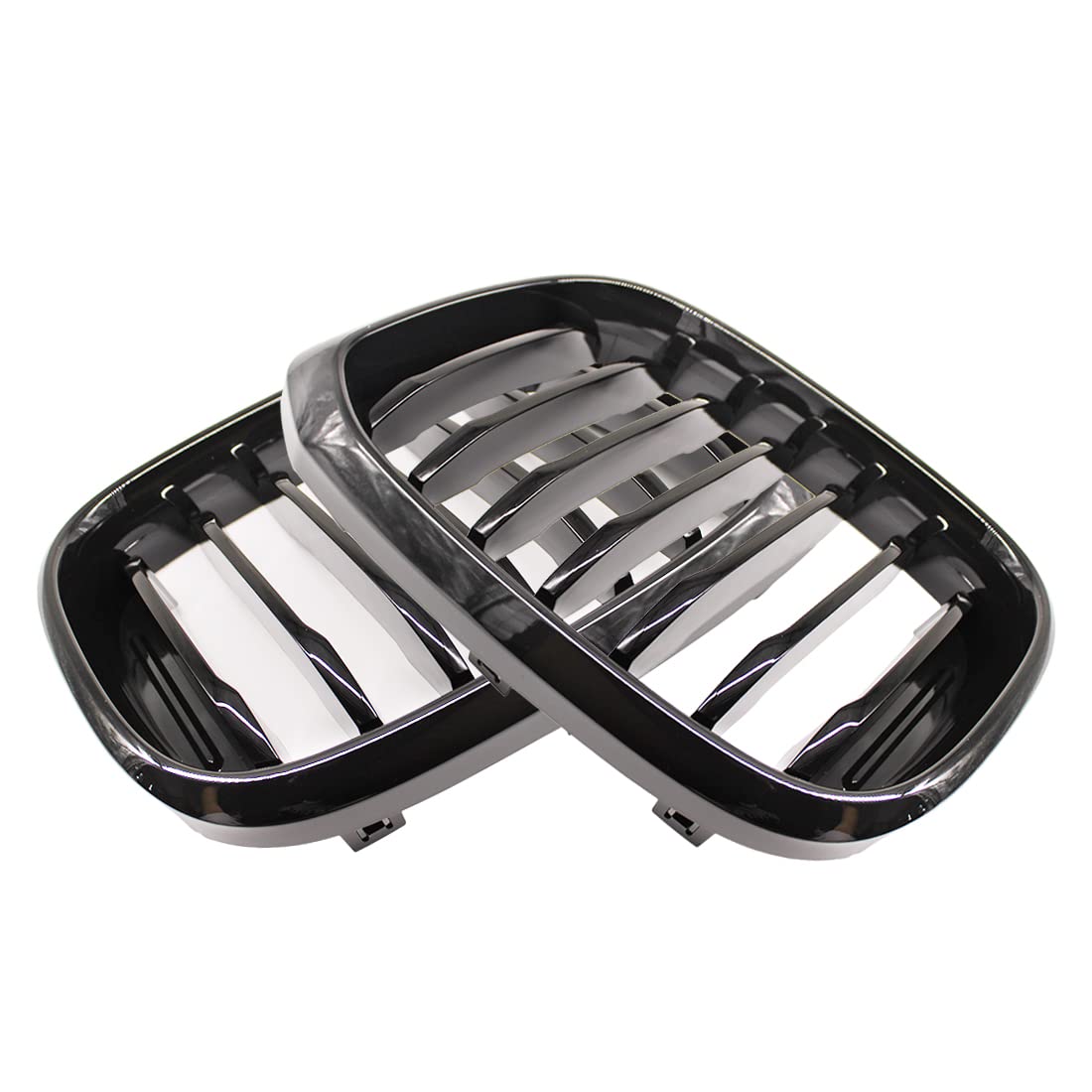 2 piezas de malla de coche negro brillante rejillas de carreras de una sola línea capó delantero parrilla de riñón para BMW X3 G01 X4 G02 2018 2019 2020