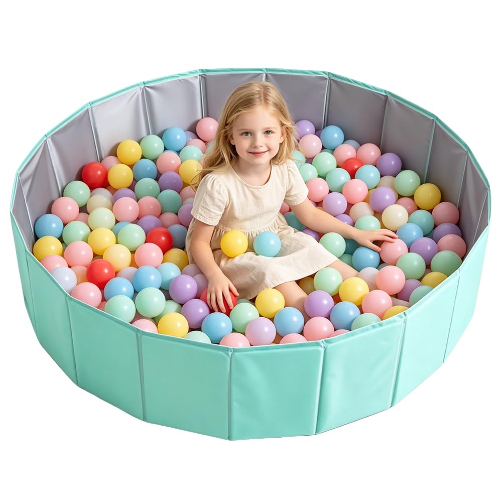 Ball Pit, 80CM Foldable Baby Ball Pit, Kids BallPit, Portable Ocean Ball Pits, Playhouse Playpen Ocean Ball Pool for Toddlers Boys Girls Pet Cats Dogs Indoor Outdoor, Balls Not Included (Blue)
