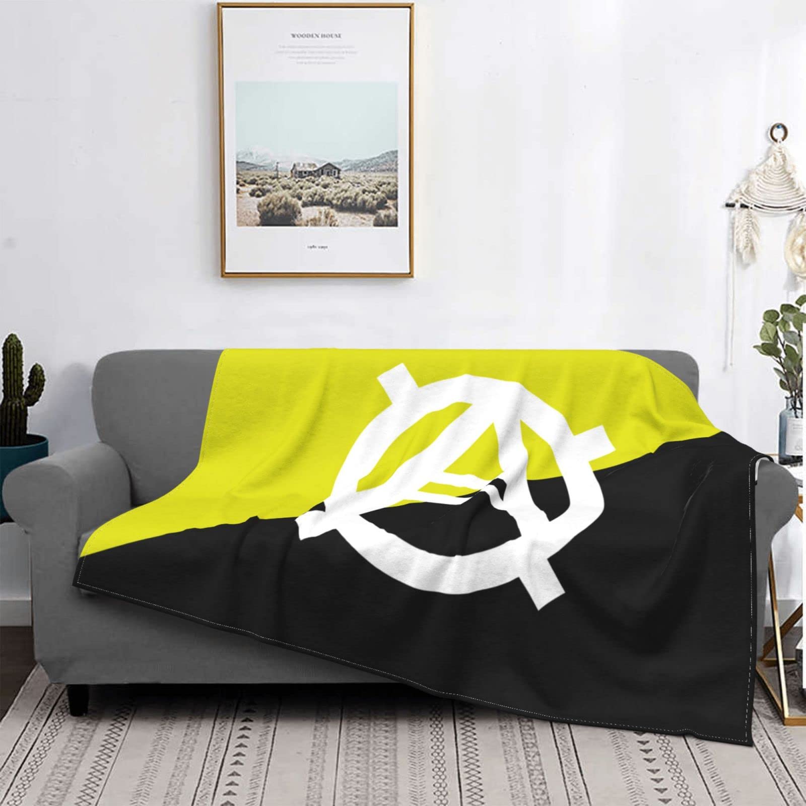 Amazon｜ブランケット 無政府資本主義の旗 毛布 フランネル 抗菌 防臭 水洗い 四季通用 おしゃれ かわいい 洗える  フォーシーズンズエアコン多機能 薄手 静電気防止 耐久 昼寝 掛けふとん 200X150cm｜ブランケット・毛布 オンライン通販