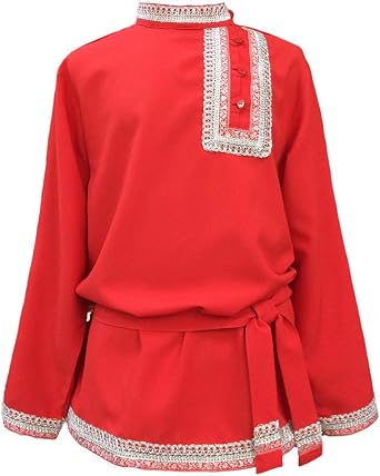 Russian shirt men red kosovorotka Slavic traditional wear folk shirt dance character costume