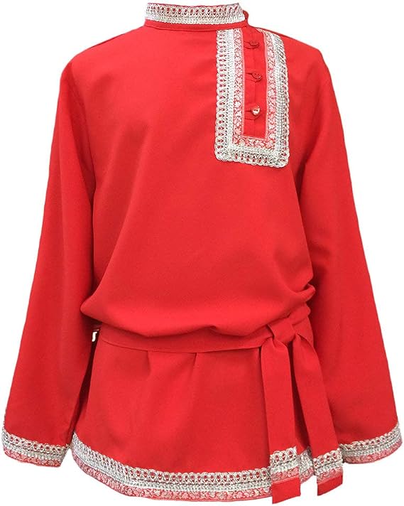 Russian shirt men red kosovorotka Slavic traditional wear folk shirt dance character costume