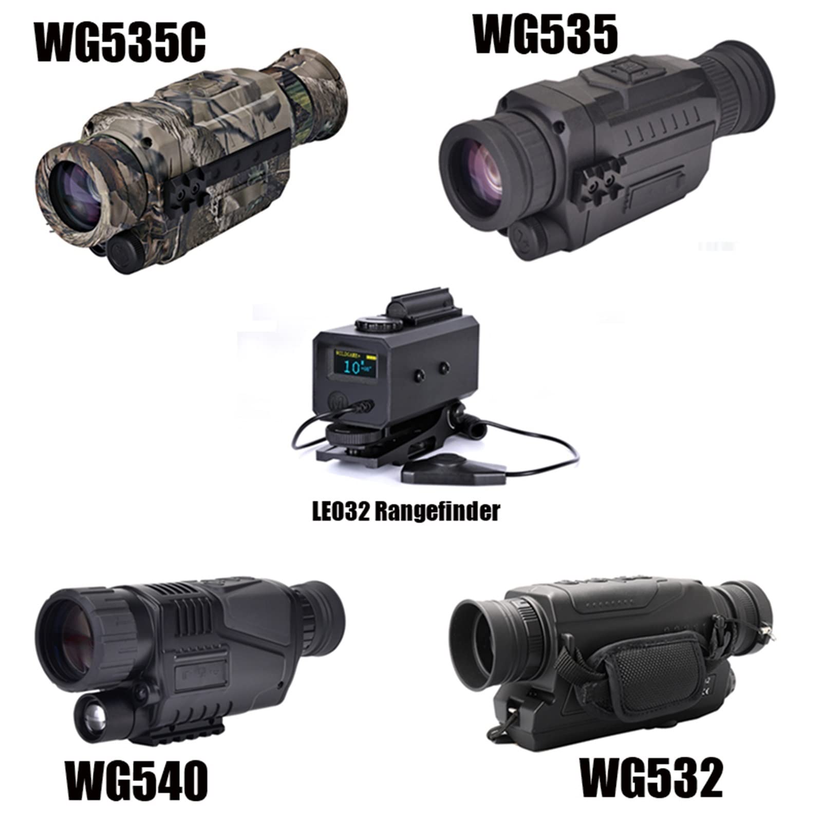 Monoculares de visión nocturna Digital infrarroja WG540 con tarjeta 8G TF full dark 5X40 200M rango Monocular dispositivo de visión nocturna(WG535 Camouflage)