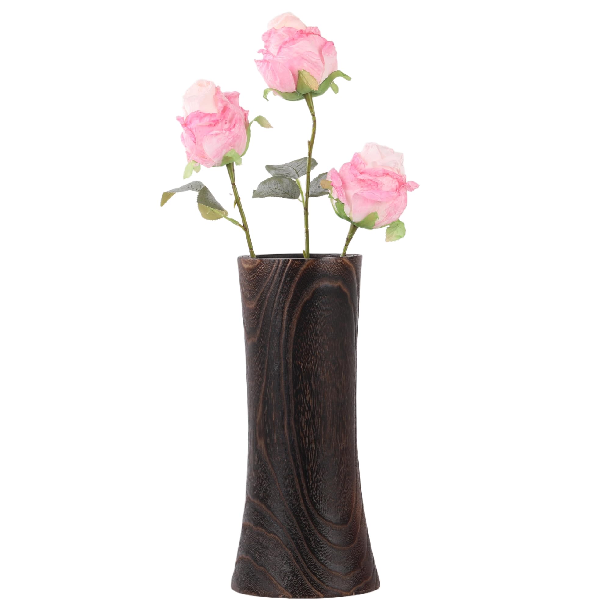 Vase en bois brûlé rustique pour sublimer la décoration de table de votre salon chaleureux