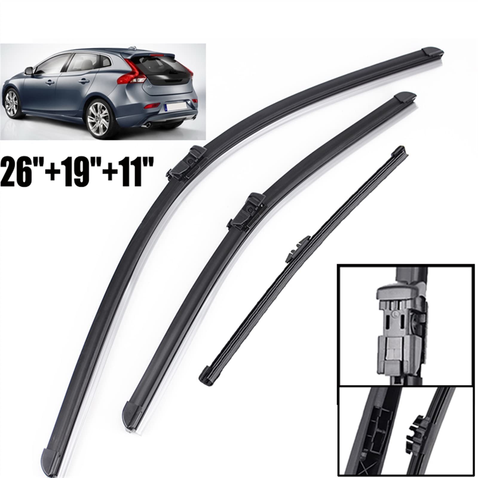 WITTSY Parti Tergicristalli 2013 2014 2015 2016 Tergicristallo Parabrezza Spazzole Tergicristallo Anteriore Posteriore Tergicristallo Spazzola Set per Volvo V40 2012-2017