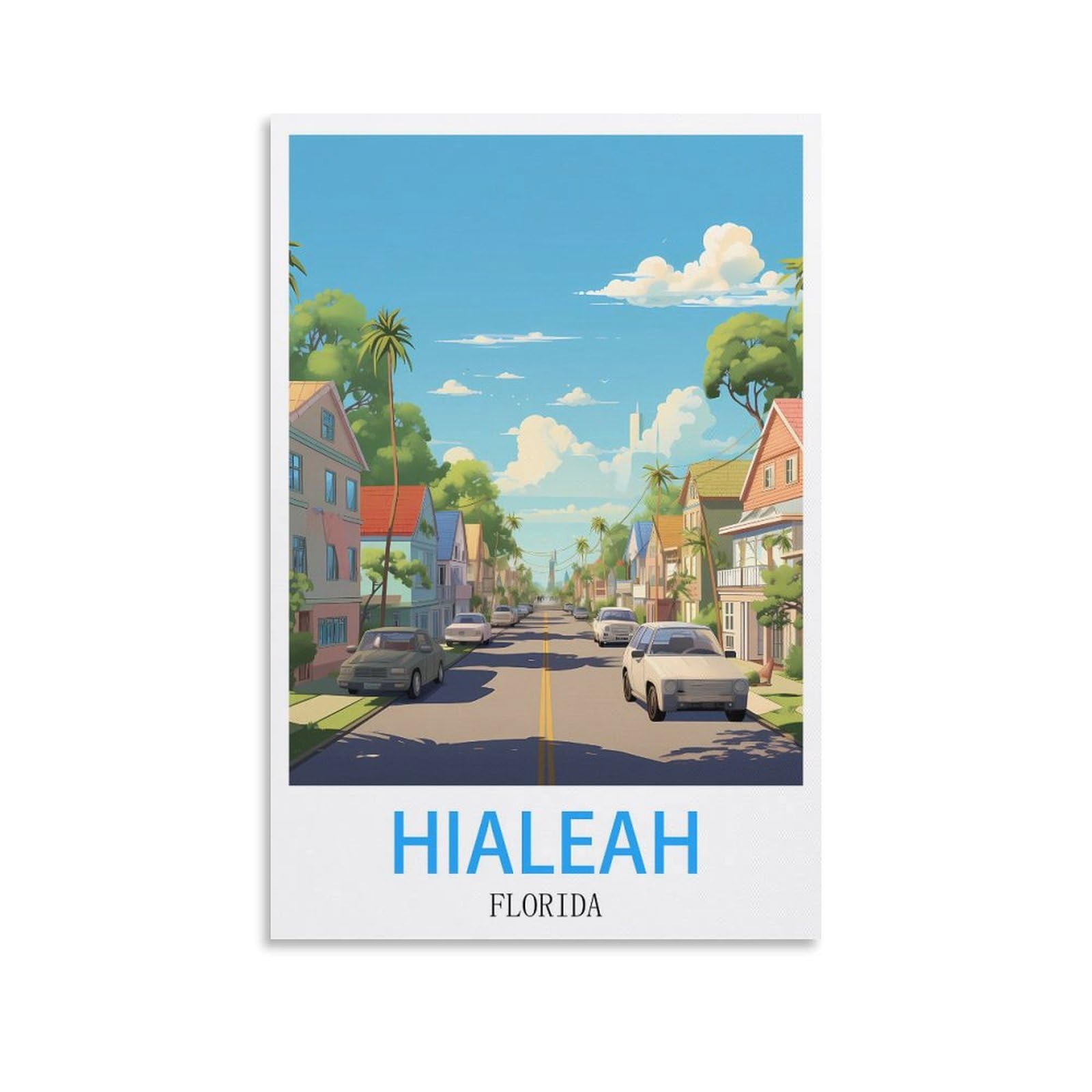 Vintage Metal Tin Wall Sign Hialeah Floridas Wall Art Vintage Decor for Man Cave Garages Home Bedroom Retro Decor 15x30cm