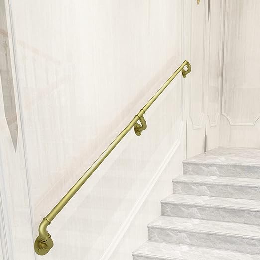 TBHOME Gold Outdoor Grab Rail,1M 1.5M 2M 2.5M 3M Staircases Railing