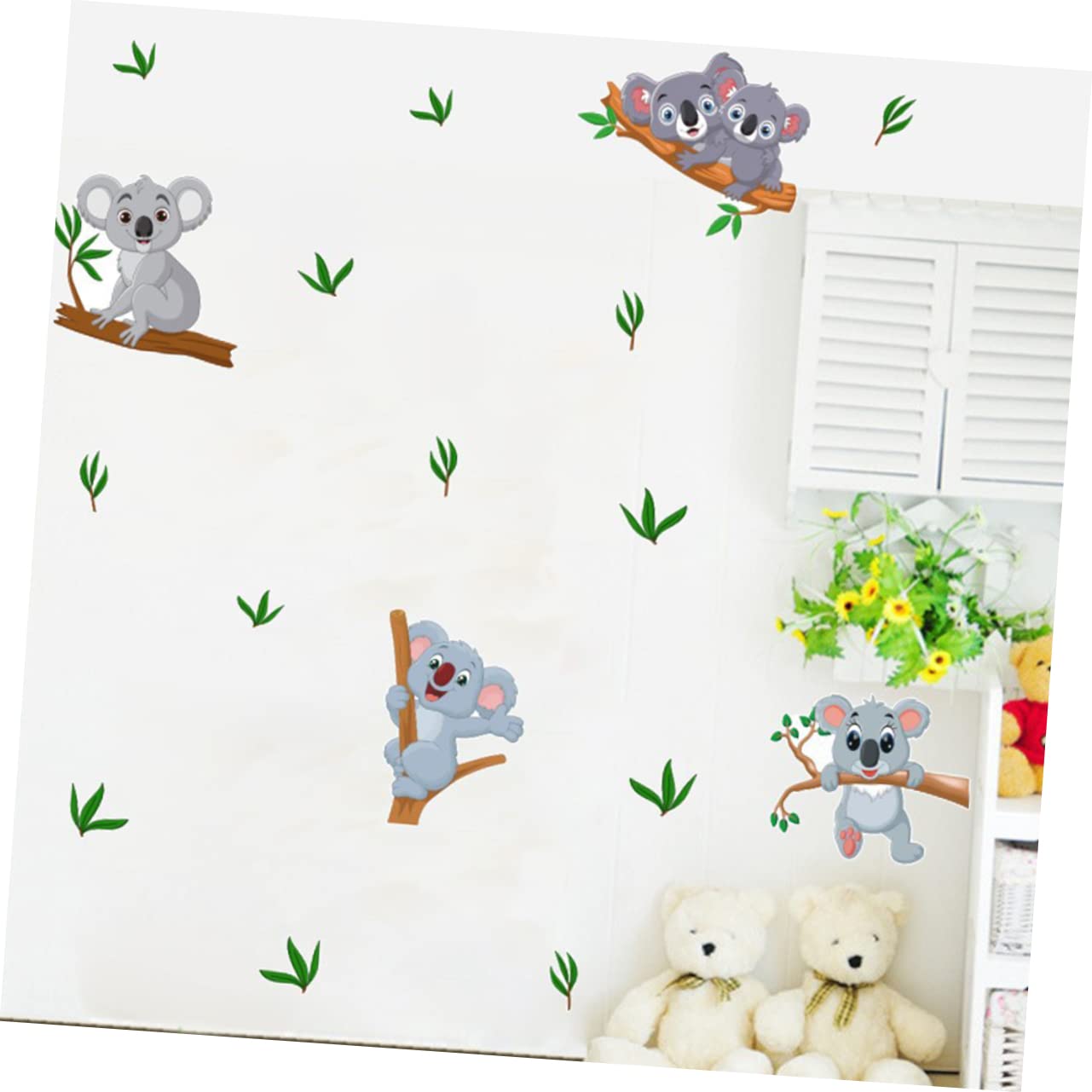 Tofficu 3 Hojas Póster Autoadhesivo de Animales Pared Infantil Ramas PVC Resistente y Lavable Decoración Habitaciones Guarderías