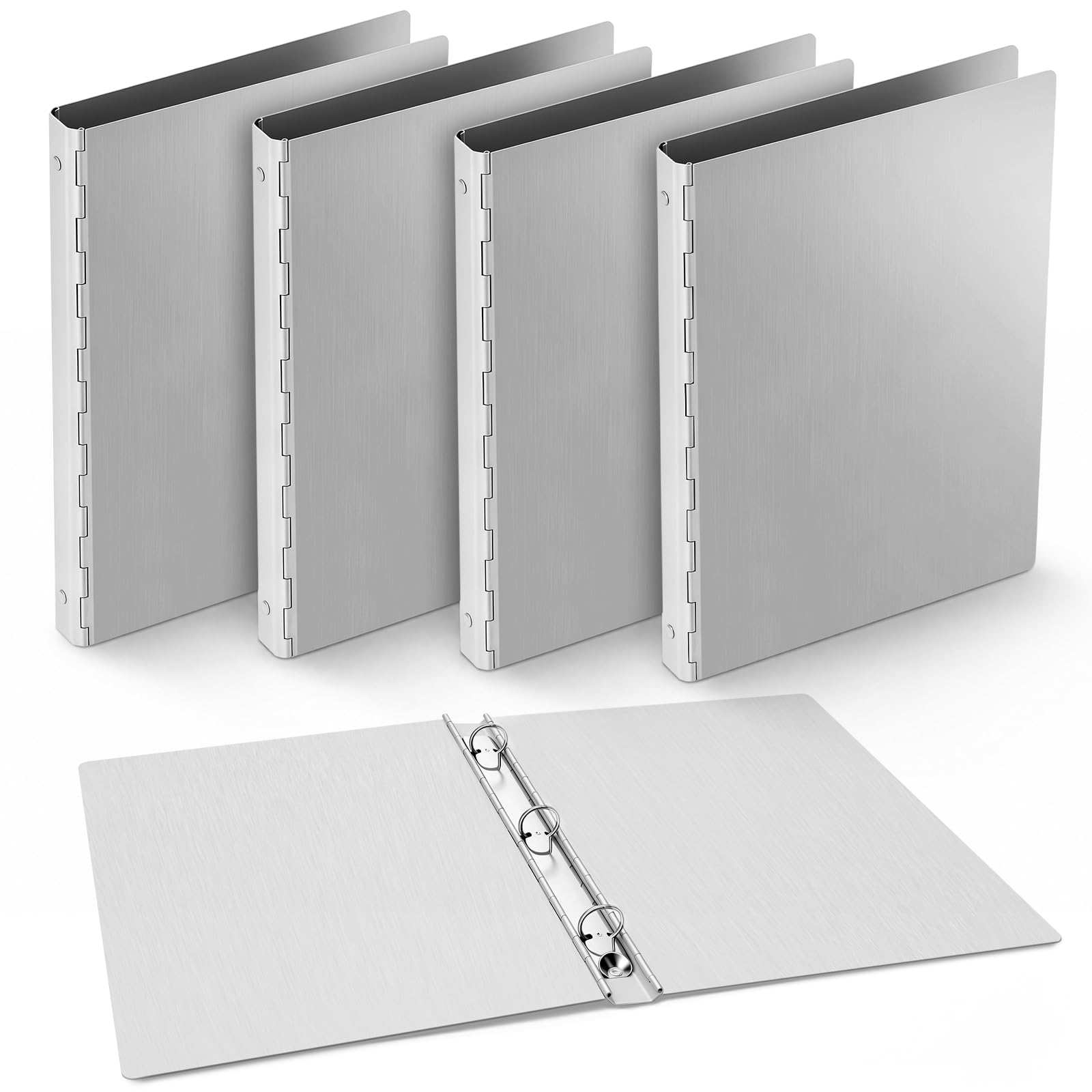 ReliThick 4 Pcs 1 Inch Aluminum 3 Ring Binder, Letter Size