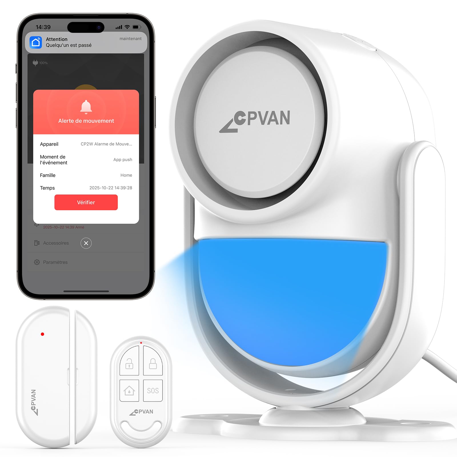 Alarme maison sans fil pour éviter les cambriolages grâce aux alertes de smartphone