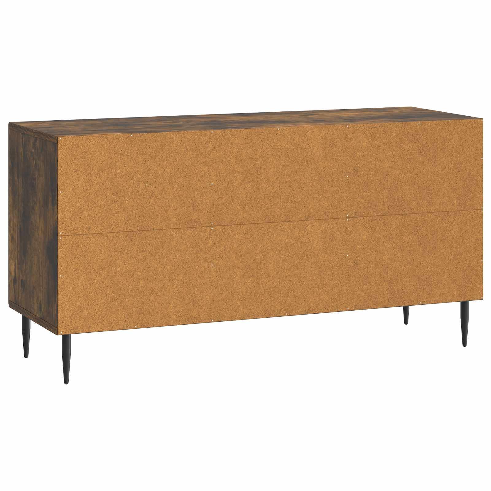 Mobile TV in legno di rovere affumicato, 99 x 34,5 x 50 cm, con gambe sottili in metallo, spazioso, versatile, per soggiorno, console multimediale, console da gioco