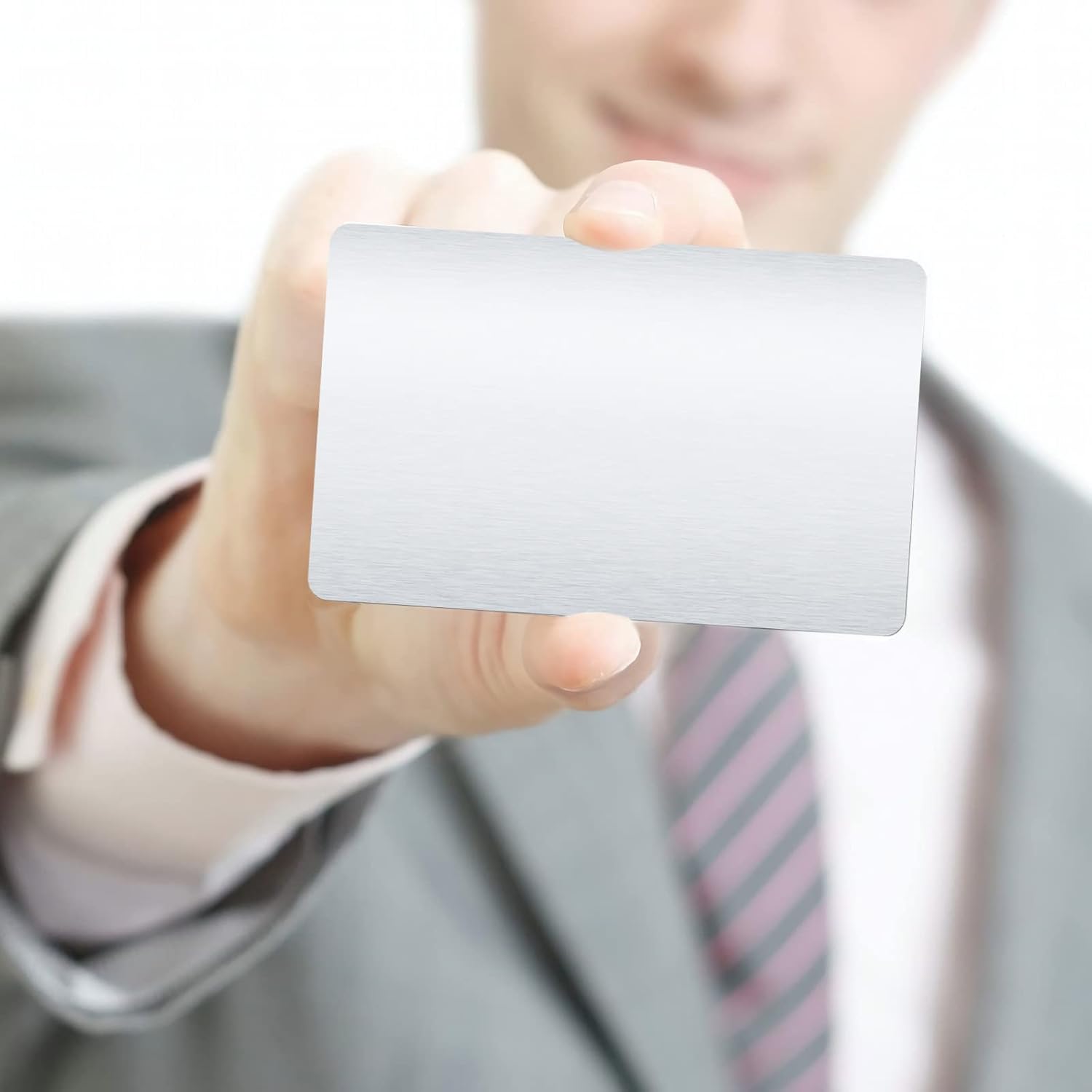 Blank Metal Business Cards for Custom Laser Engrave，Blank Name Card (120PCS - 0.02" THK., Silver)