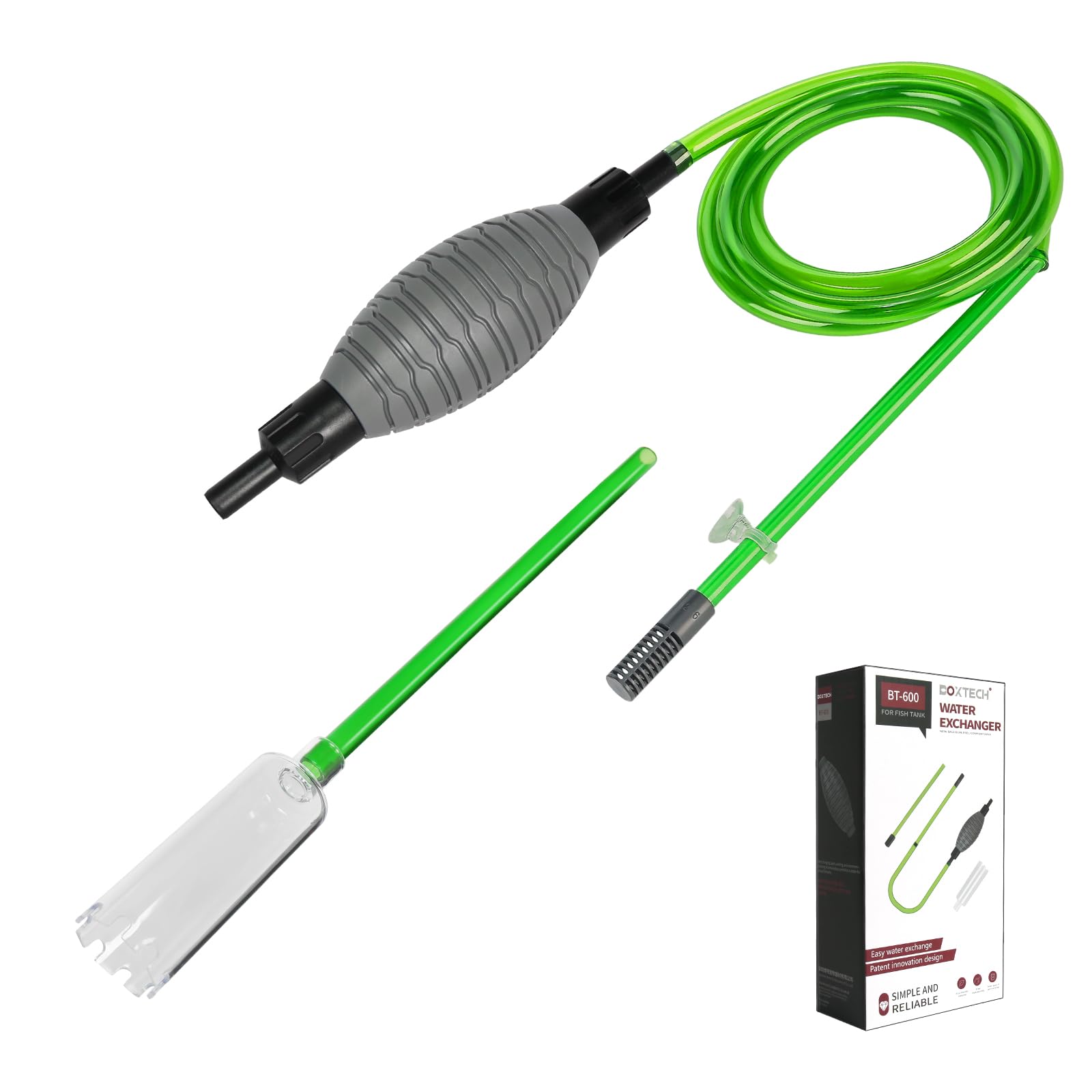 boxtech Fish Tank Water Changer Vacuum Siphon Kit, 3 in 1 Aquarium Siphon Gravel Cleaner Pump Sand Cleaner Kit for Drain and Replace Waterboxtech Fish Tank Water Changer Vacuum Siphon K…