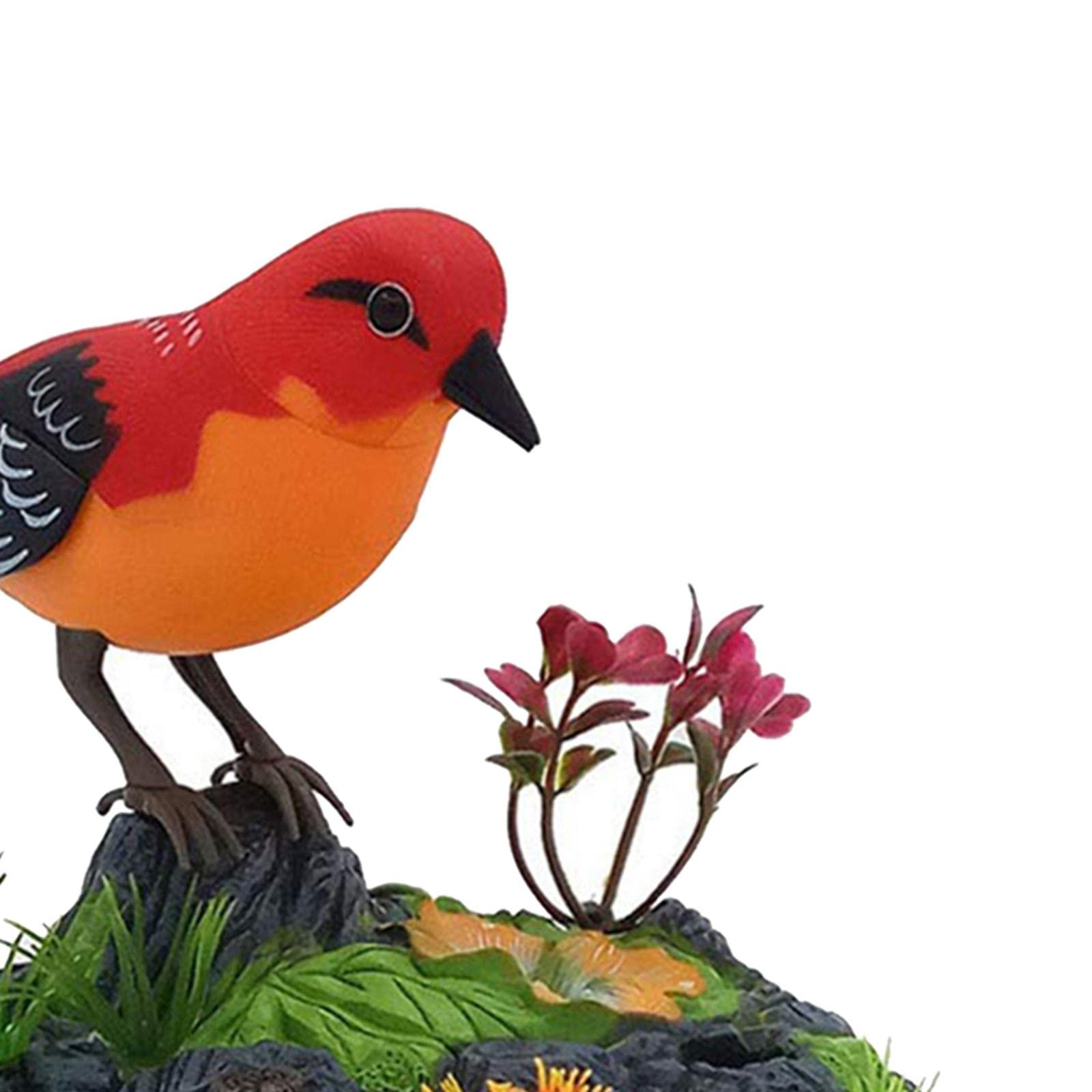 2 Stück Vogelspielzeug Käfig mit Elektronischem Haustier Soundsteuerung Zwitscherbewegungen Schaukelschaukel Nachahmung Sprachaufnahme, Blau und