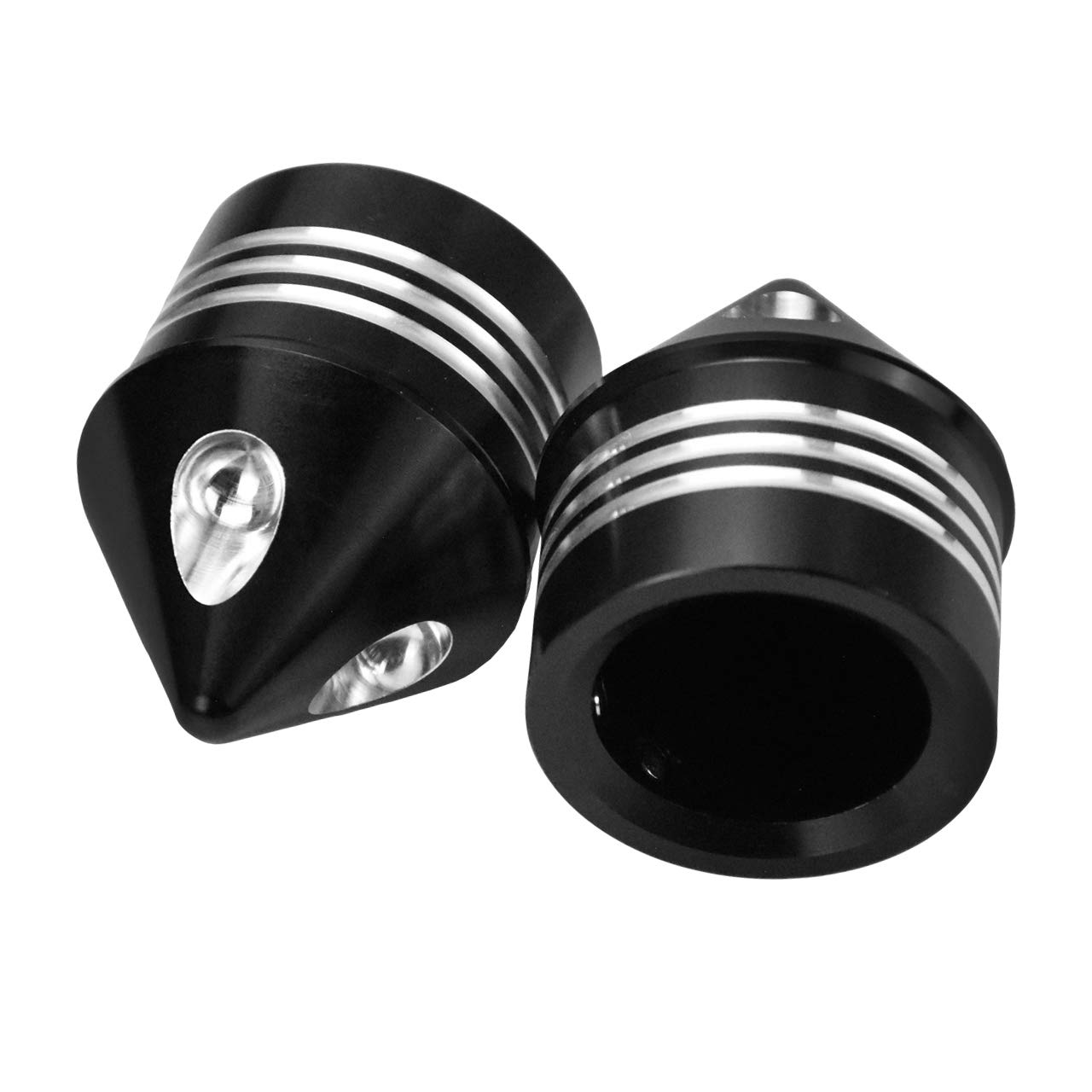 Coperchio del Dado Dell'Asse Anteriore del Motociclo Tappi Dell'Asse Set Adatto per Harley Sportster Xl 1200 Dyna Softail Fat Boy Touring Street Road Electra Tri Glide 2 Pezzi Nero