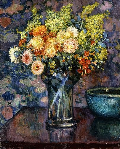 Affiche Toile Vase de fleurs de Théo Van Rysselberghe 60x90cm pour décoration