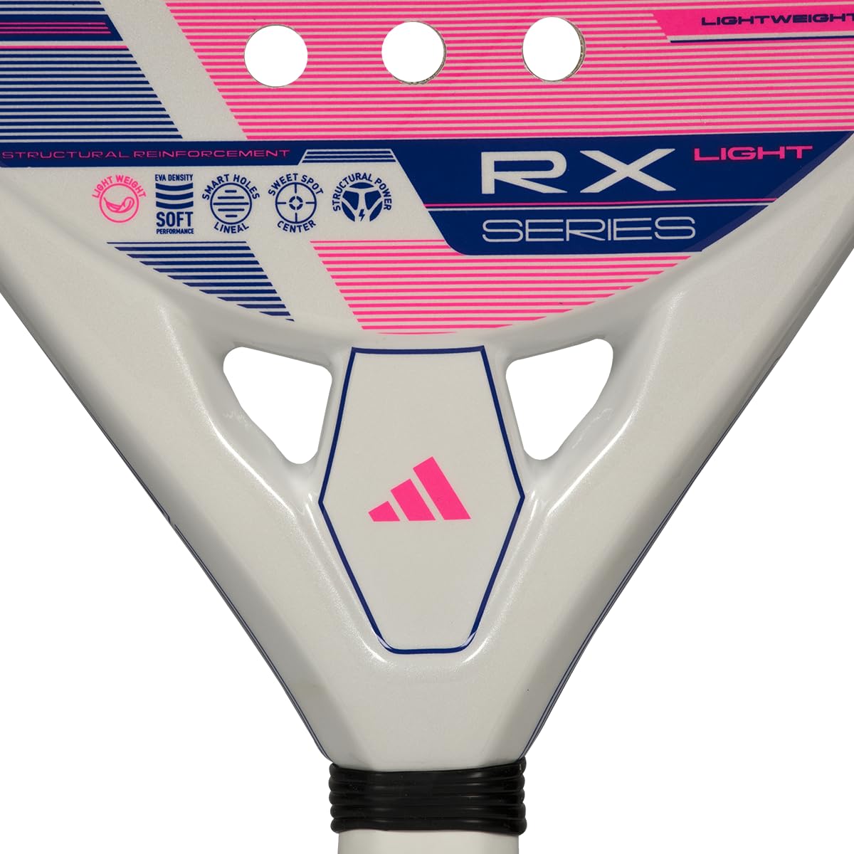 Pala de pádel adidas RX Series Light 2026,Rosa, Forma Redonda, Fibra de Vidrio, Goma eva Soft Performance