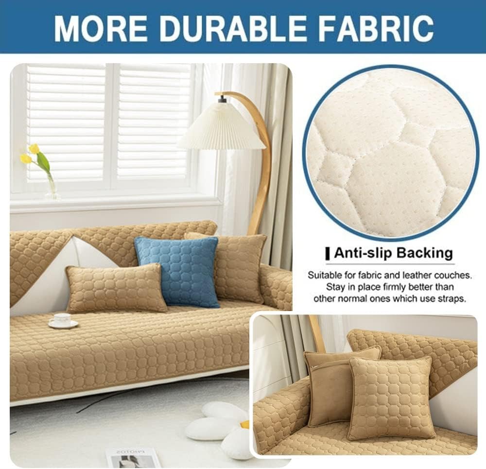 Couch Covers Sectional L Shape Sofa Cover Pure Color Dutch Velvet Couch Cover 3 2 4 1 Seater Nordic Modern Sofa Slipcover Quilted Non-Slip Furniture Protector(#14,110x110cm)