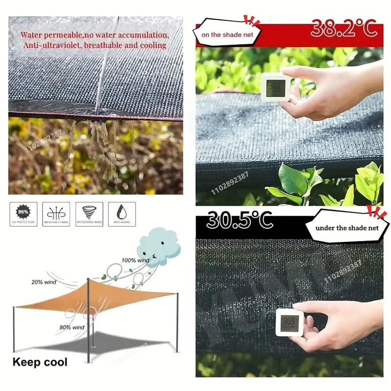 Privacy Giardino Esterno Nero Verde Parasole Rete Ombreggiante 84~90% Copertura Serra Recinzione Privacy Schermo Giardino Riparo Sole Esterno Anti-UV(2x8m)
