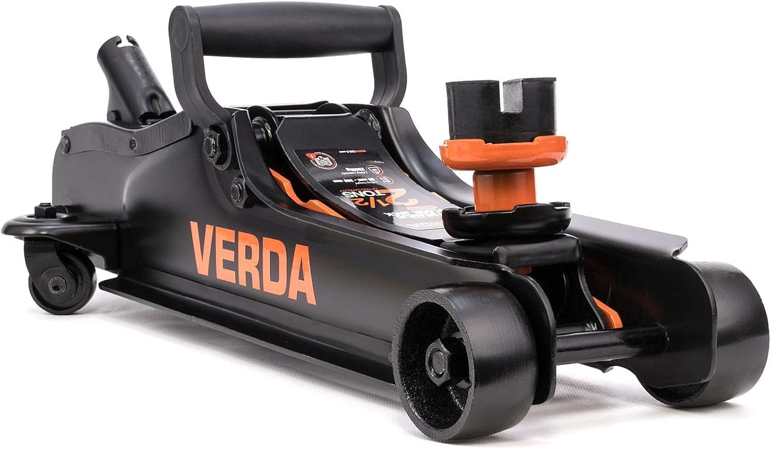 Verda Gato hidráulico 2,5T 85-365 mm, 3 almohadillas de goma, maletín, guantes de montaje, gato hidráulico, cambio de neumáticos, coches, todoterrenos, autocaravanas, etc