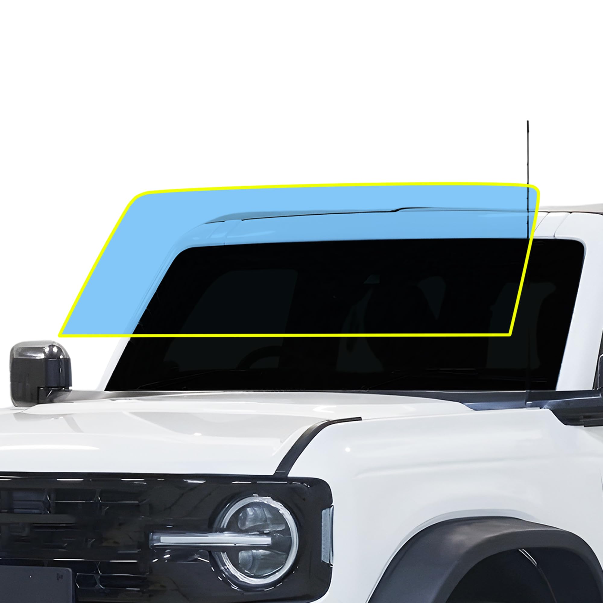 BOGAR TECH DESIGNS Front Windshield Protection Film, Automotive Car Precut Scratch Resistant Ultra Clear Kit Cover Car Accessories Compatible with Ford Bronco 2021-2025