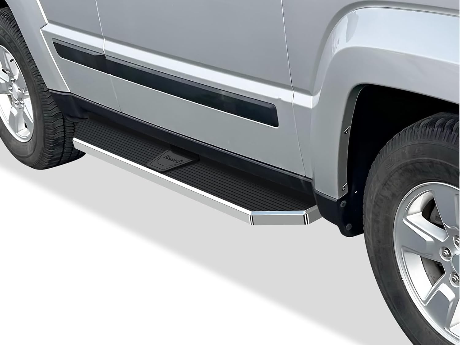 APS 6in 304 Stainless Steel (Polished Flat Style) Running Boards Side Bars Side Steps Compatible with Jeep Liberty 2008-2013