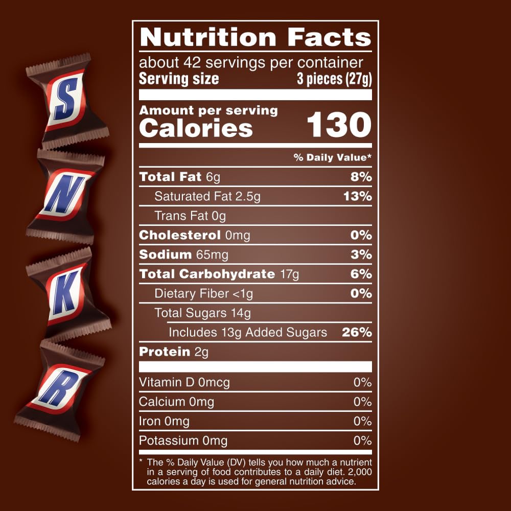 SNICKERS Minis Größe Milchschokolade Candy Bars Großpackung, Partygröße, 1,2 l Beutel