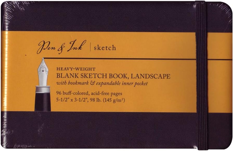 Art Alternatives Pen & Ink Notebook 5.5X3.5LS Blank HEAVY Wt,White