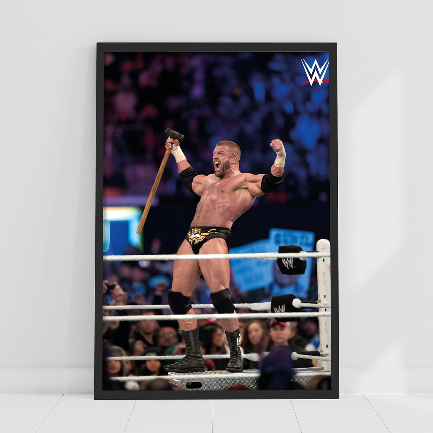 Themed Black Wwe Print - Triple H In Ring Poster Wrestling Wall Art (21Cm X 29.7Cm - A4)