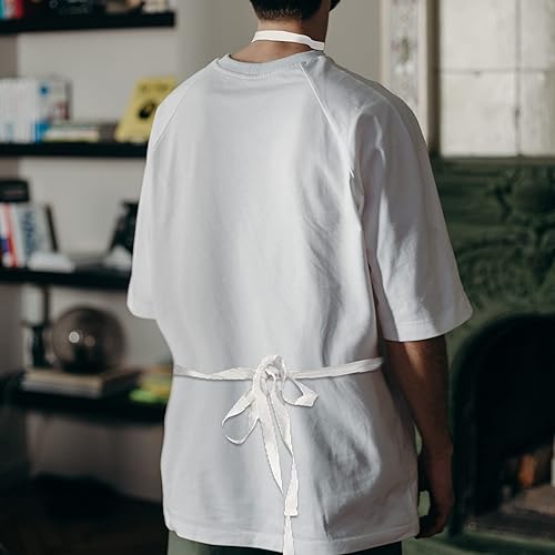 Miniatura 4 de SUMEX Paquete de 12 delantales de sublimación en blanco lavables a máquina, para cocina, mujeres, hombres, chef, blanco, poliéster, Blanco, 12