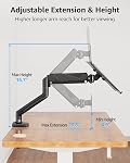 MOUNTUP Laptop Stand for Desk, Adjustable Aluminum Laptops Arm Mount for 14-17 Inch Notebook & 32" Monitor, Laptops Arm for Desk Support for 2.2-19.8lbs, 2-in-1 Laptop Desk Mount with Clamp/Grommet