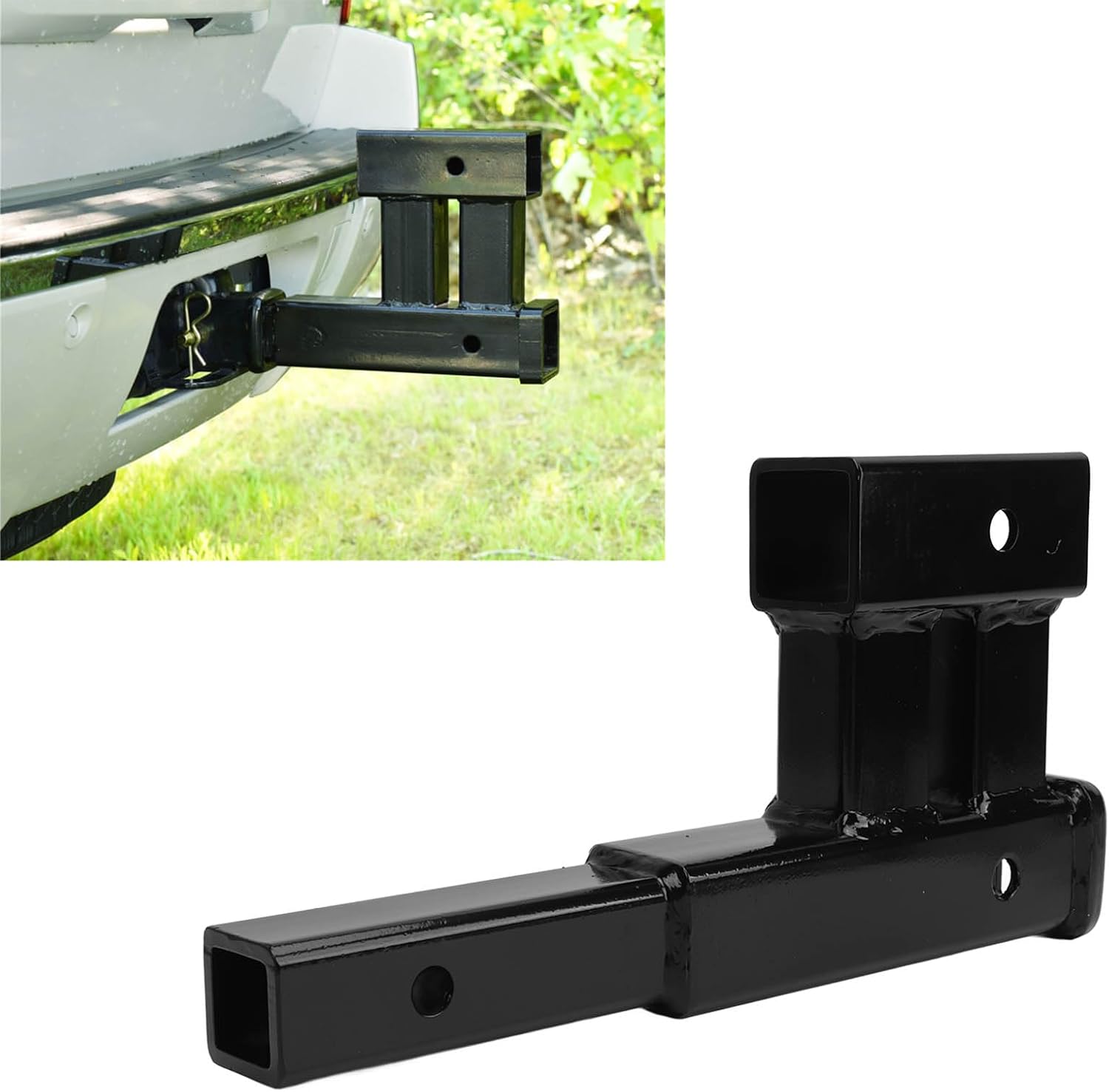 Amazon.com: Vomeko 4000 LB Dual Hitch Adapter Rear 2 in Trailer Hitch ...