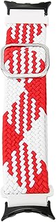 Pulseira de Relógio Trançada, Respirável, Lavável, Trançada, Pulseira de Relógio para Substituição (vermelho branco)