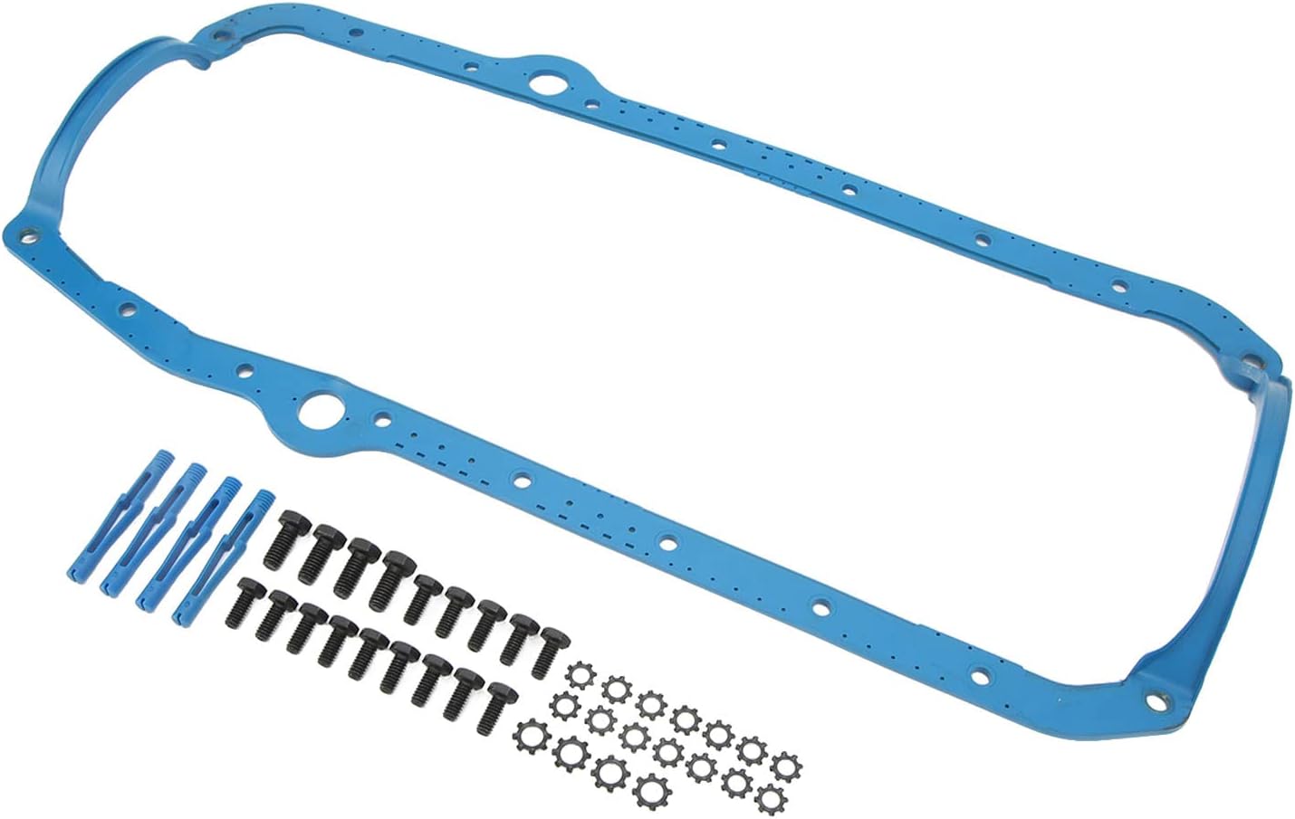 Engine Oil Pan Gasket Set with Steel Core OS34510T Replacement for Chevy SBC 305 350 327 Engine 19551985