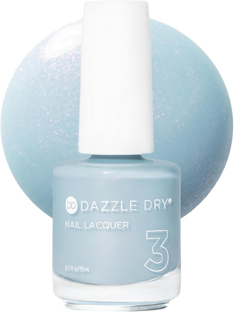 Nail Lacquer, Step 3 – Ski Lift (0.5 fl oz) | A Powder Blue With Gray Undertones With Red Shimmer · Semi-Sheer · Shimmer Finish · Quick-Dry