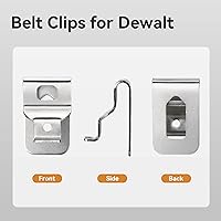 Vista 3 de Clips de cinturón para Dewalt, 6 piezas de clips para herramientas de perforación de acero inoxidable 304 con tornillos para Dewalt N268241 N086039
