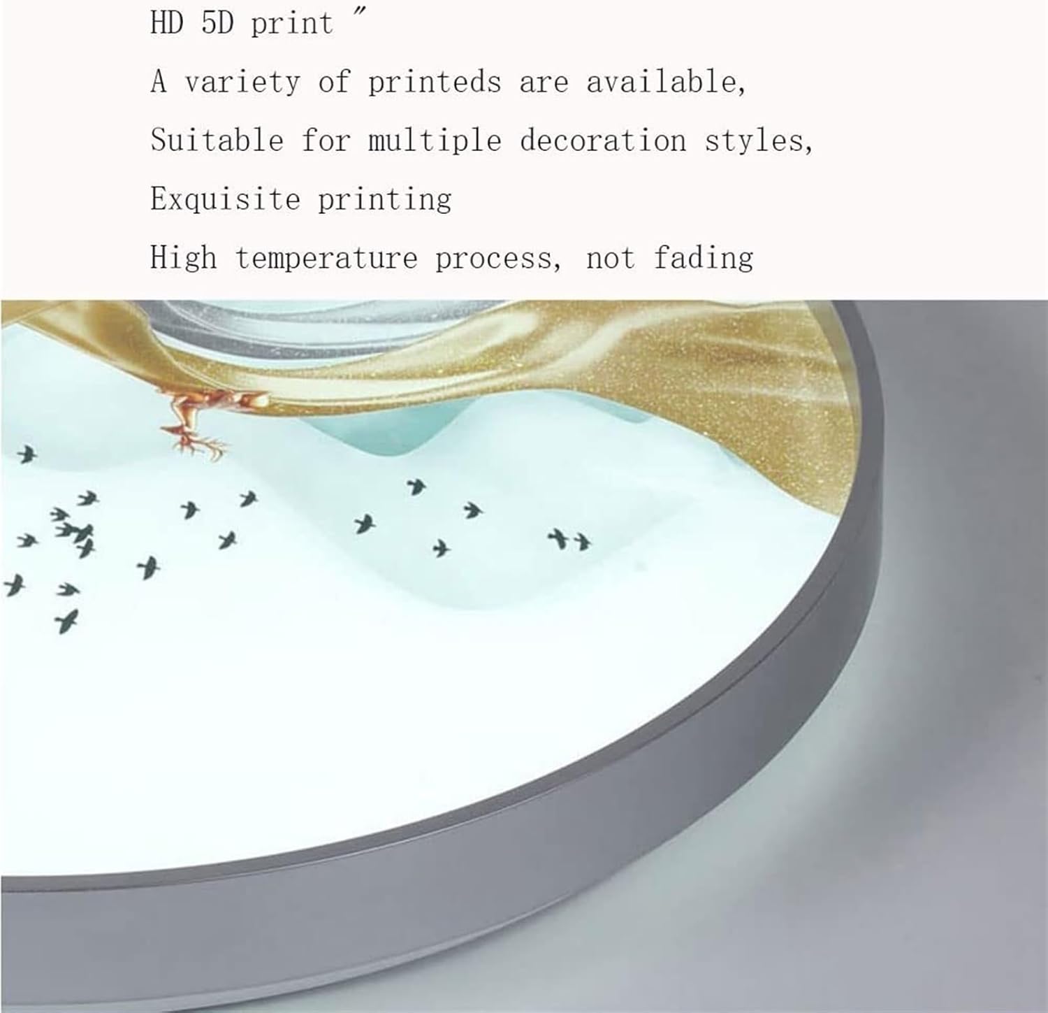 Denmark Design 24W LED Flush Mount Ceiling Light, 15.7-Inch Round Fixture for Bedroom, Kitchen, and Hallway(A,15.7in)