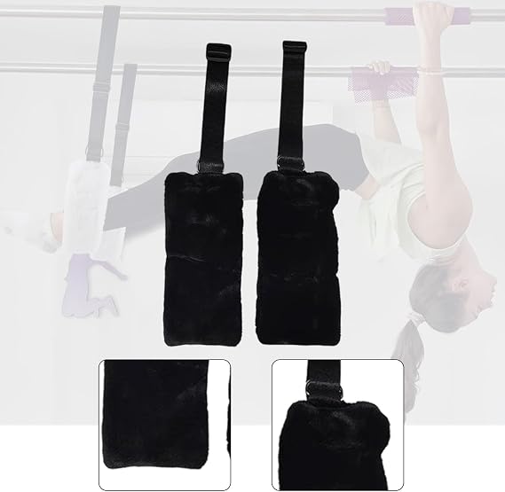 2Pcs Pilates Reformer Straps Foot and Hand Straps Flexible Adjustable Resistance Bands Pilates Equipment Accessories, Black