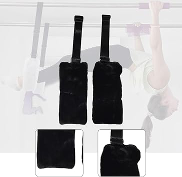 2Pcs Pilates Reformer Straps Foot and Hand Straps Flexible Adjustable Resistance Bands Pilates Equipment Accessories, Black