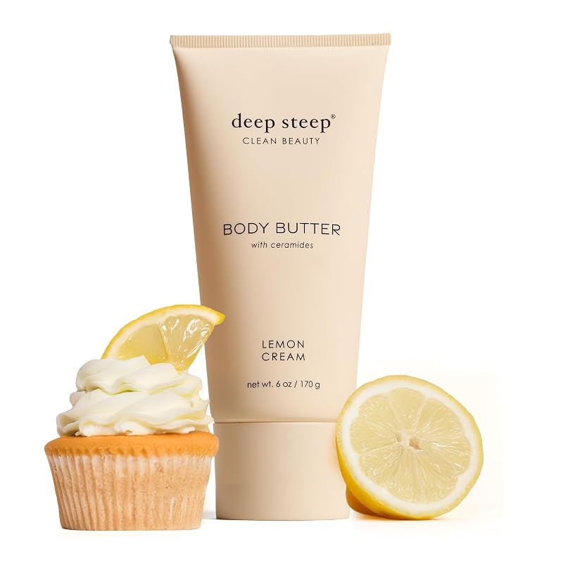 Manteiga corporal Deep Steep Lemon Cream com ceramidas e manteiga de karité, 170 g