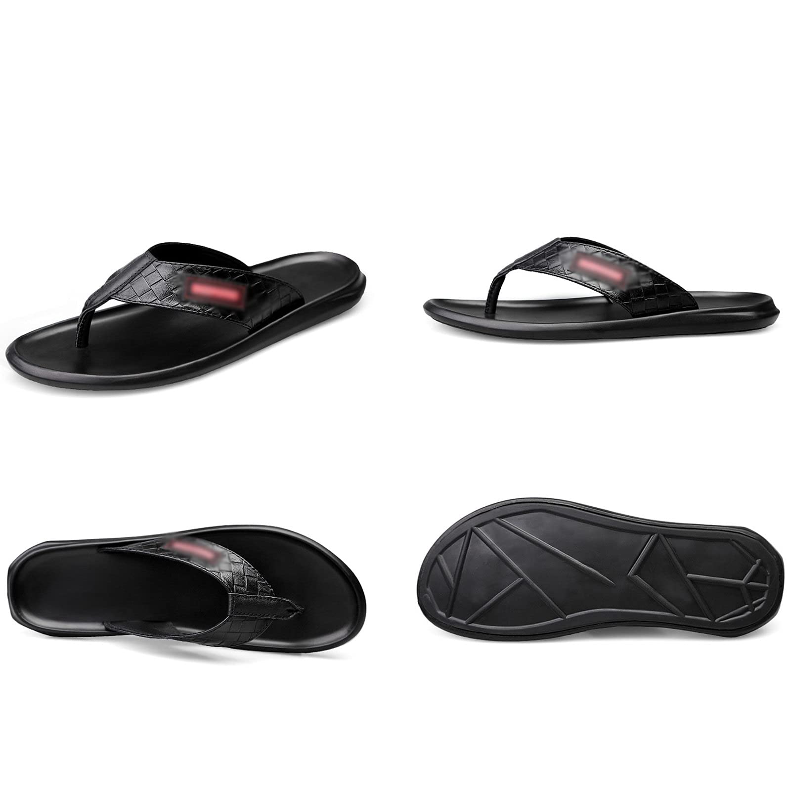 G&F Uomo Infradito Estate Spiaggia Pelle Bovina Punta Clip Sandali All'aperto Pantofole Piatte Supporto Arco Anti Scivolo