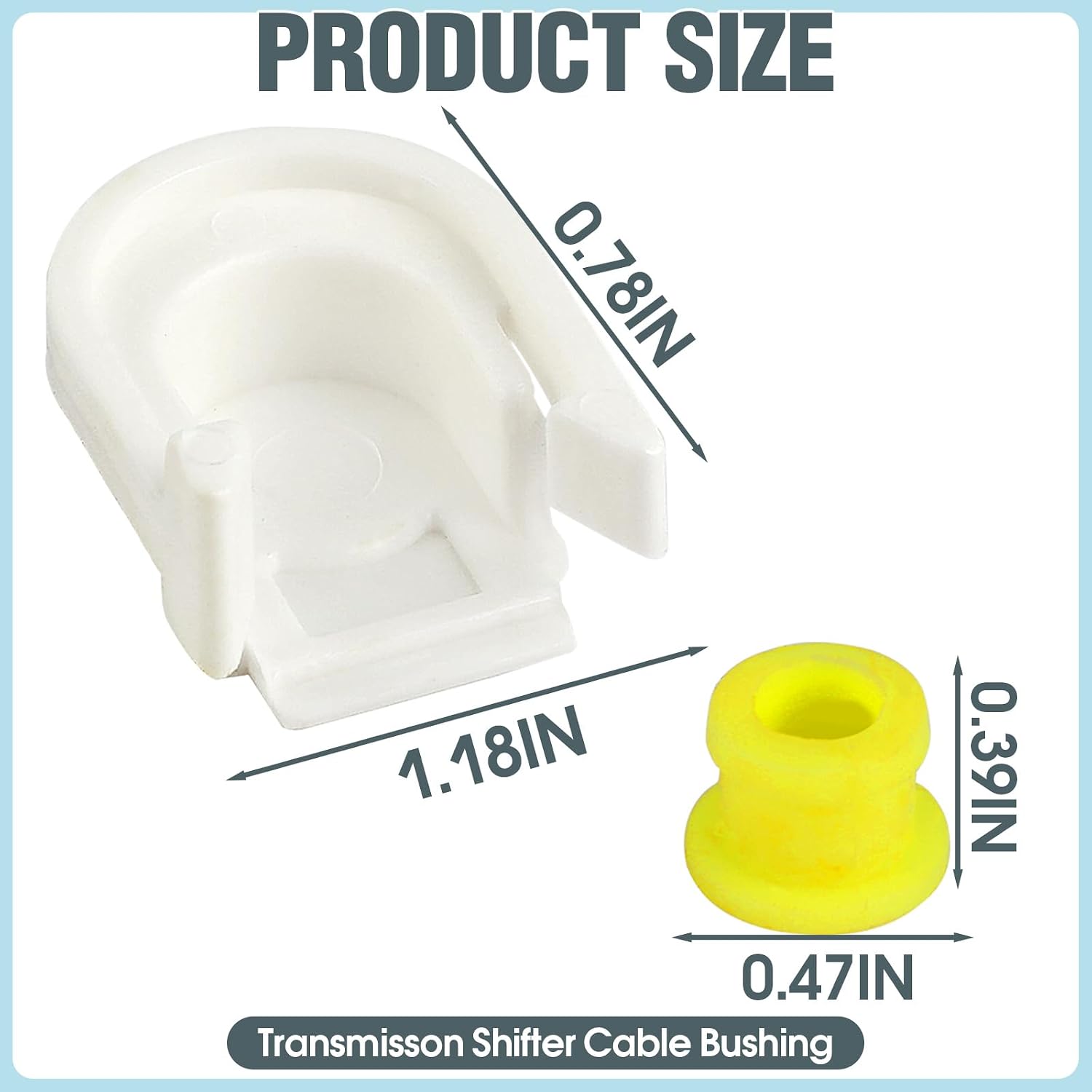 2-Piece Transmission Shifter Cable Bushing with Cap, Shift Linkage Repair Kit Compatible with Ford Edge 2015-2018, Escape 2013-2019, Fusion, C-Max, Replaces KV6Z-7K340-A DG9Z-7S004-A, White & Yellow