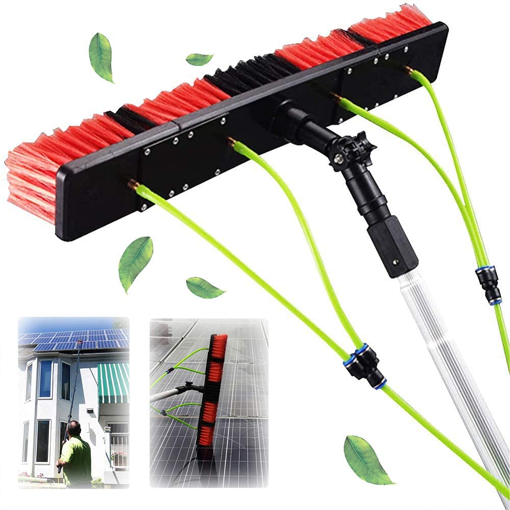 BHFLJSAQ Telescopic Water Fed Brush for Photovoltaic Panel & Window Cleaning, 3-12M Extendable Pole with 50cm Brush Head, Ideal for Conservatory Roof Cleaning