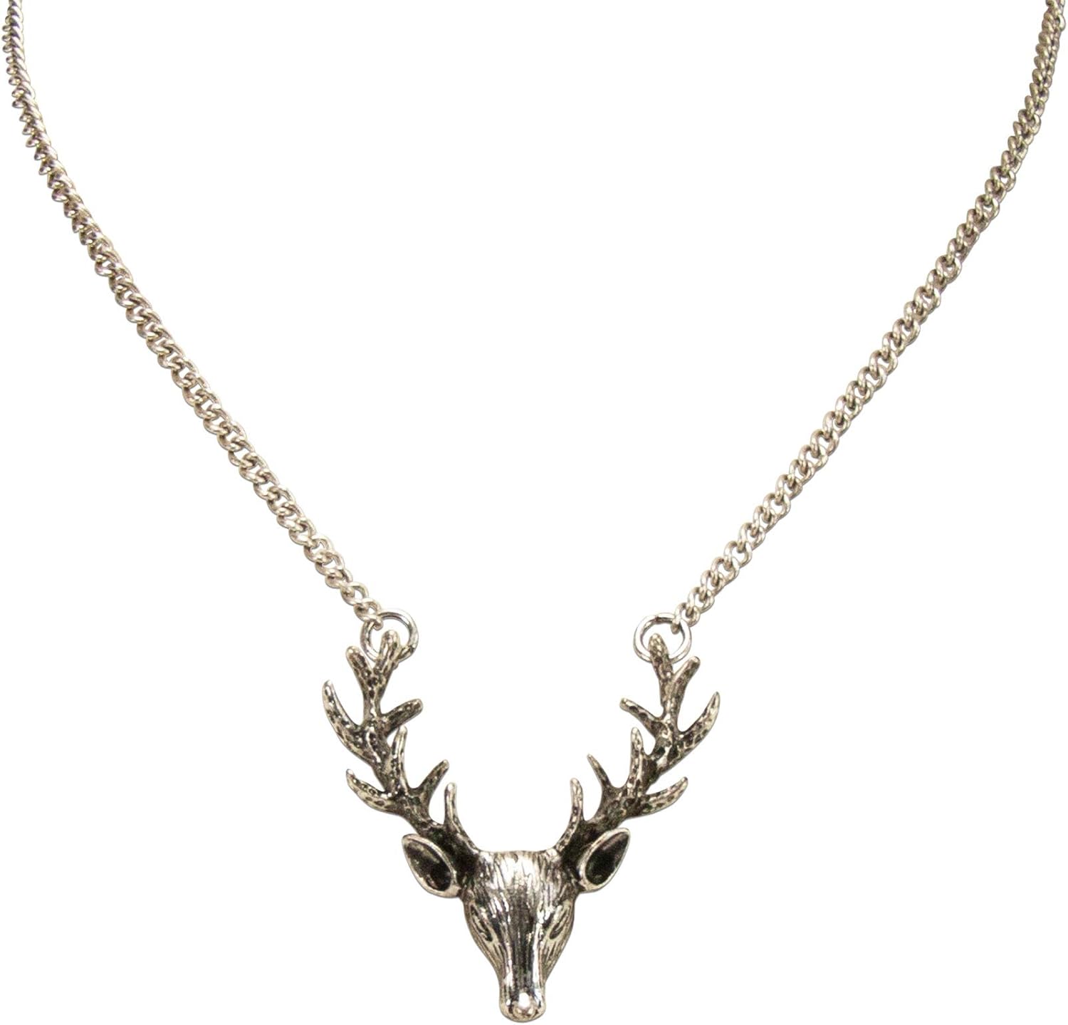 Alpenflüstern Bavarian Metal Necklace with Deer Head (antique silver-coloured) - Traditional German Pendant Necklace, Charivari, Bracelet - Image 3