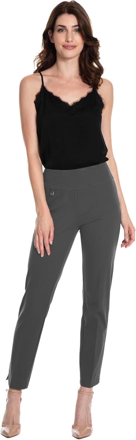 Wide Band Elastic Waist Pull On Knit Ankle Pant