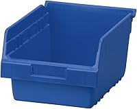 Akro-Mils 30080 ShelfMax Blue Nesting Plastic Shelf Bins 12x8x6 Inches Case of 8 Durable Garage Pantry Organizers